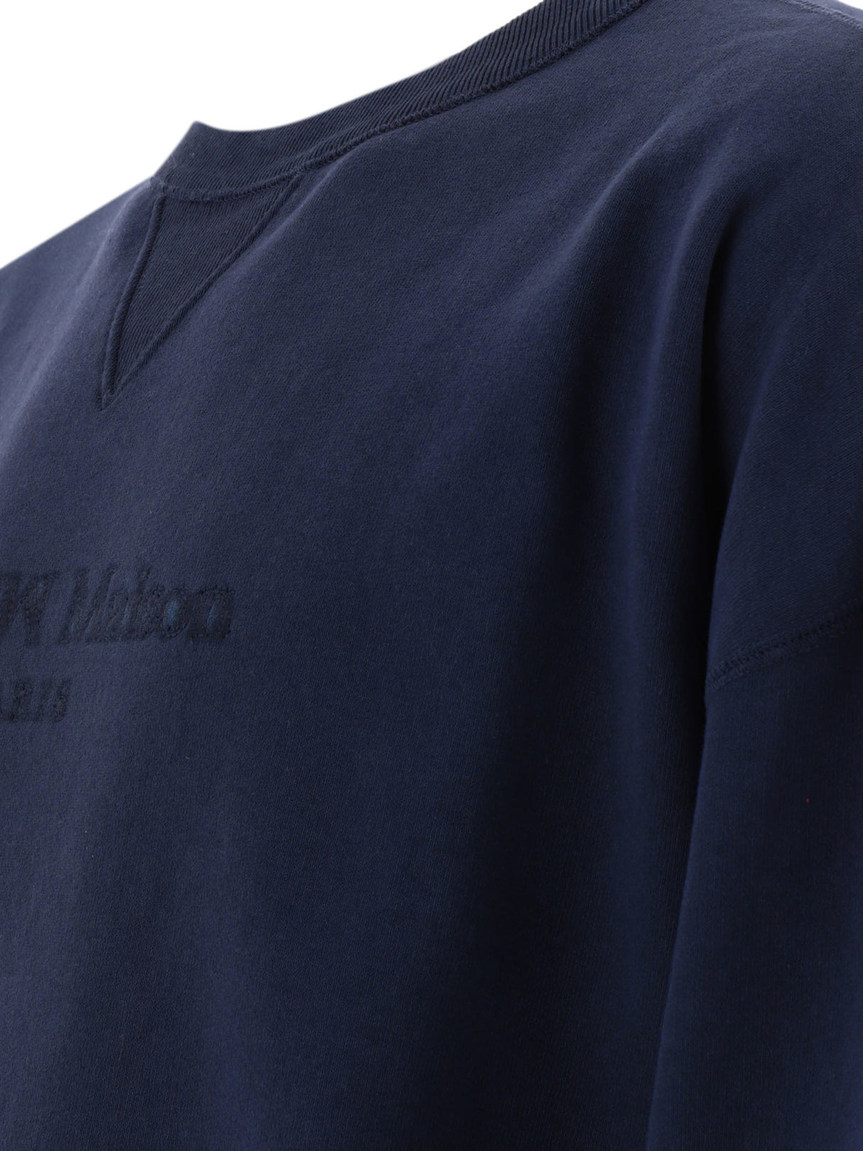 MAISON MARGIELA Navy Blue Embroidered Logo Cotton Sweatshirt for Men