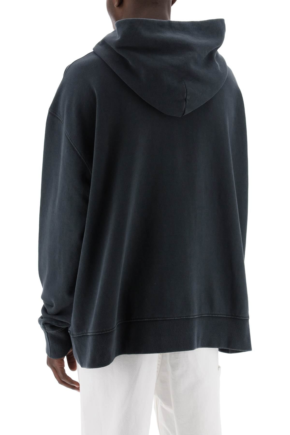 MAISON MARGIELA Men's Tonal Reverse Logo Hoodie with Deconstructed Details - SS24