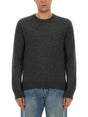 MAISON MARGIELA Men's Wool T-Shirt with Sheepskin Detailing - Size L