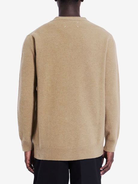 MAISON MARGIELA Luxurious Beige Wool Cardigan for Men