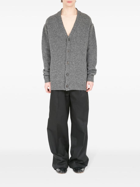 MAISON MARGIELA Wool Cardigan with V-Neck and Button Front Closure