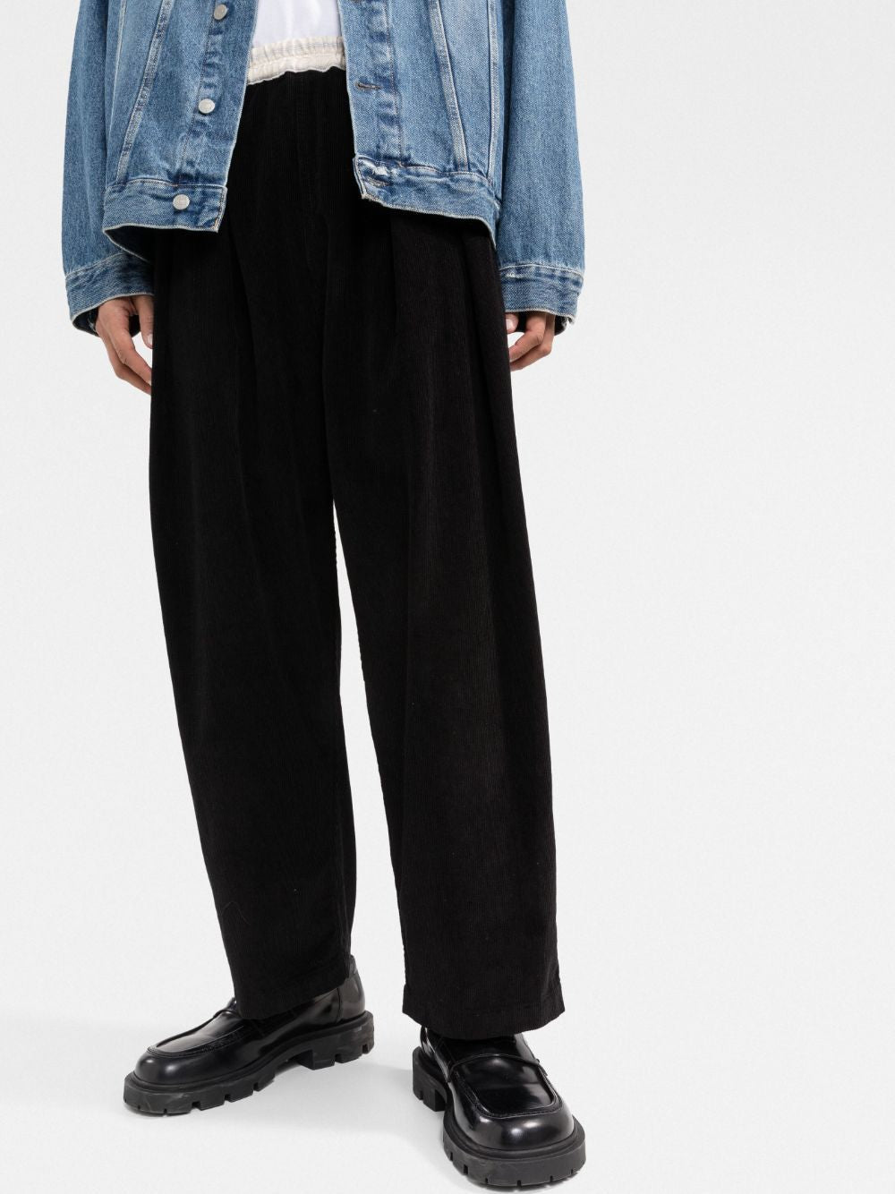 MAISON MARGIELA Casual Velvet Pants with Drawstring Waist