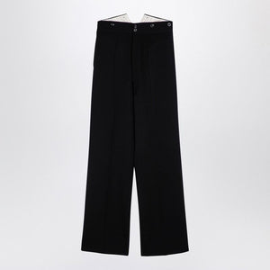 MAISON MARGIELA Elegant Black Wool Wide-Leg Trousers