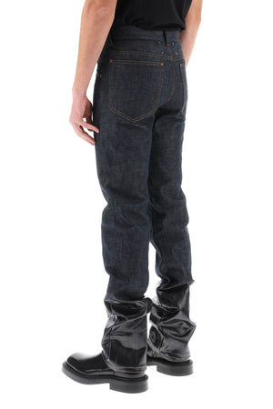 MAISON MARGIELA Straight Cut Men's Jeans | Solid Blue Denim Pants for SS24