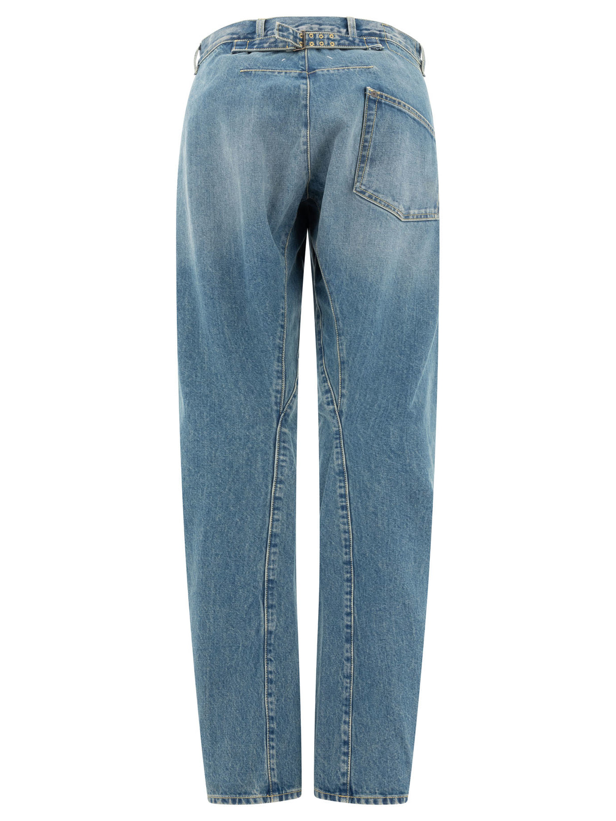 MAISON MARGIELA Diagonal Seam Regular Fit Jeans - Men’s Mid Rise Straight Leg