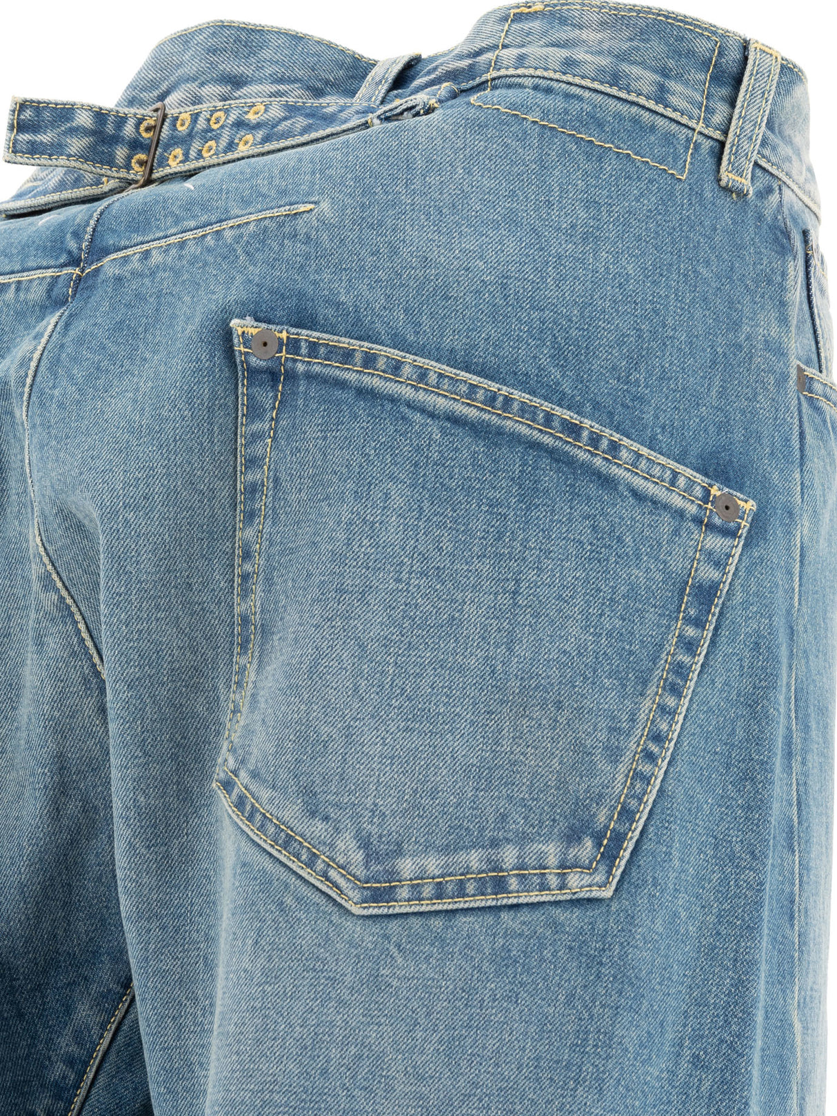 Quần Jeans Regular Fit Diagonal Seam - Nam Cao Suống Trên Gối