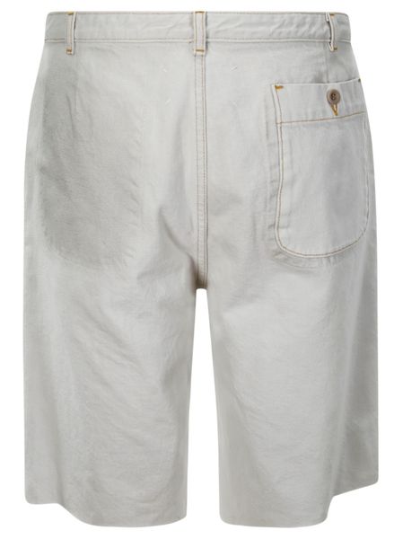 MAISON MARGIELA Cotton Denim Shorts for Men | Raw Edges, Button Closure, and Belt Loops