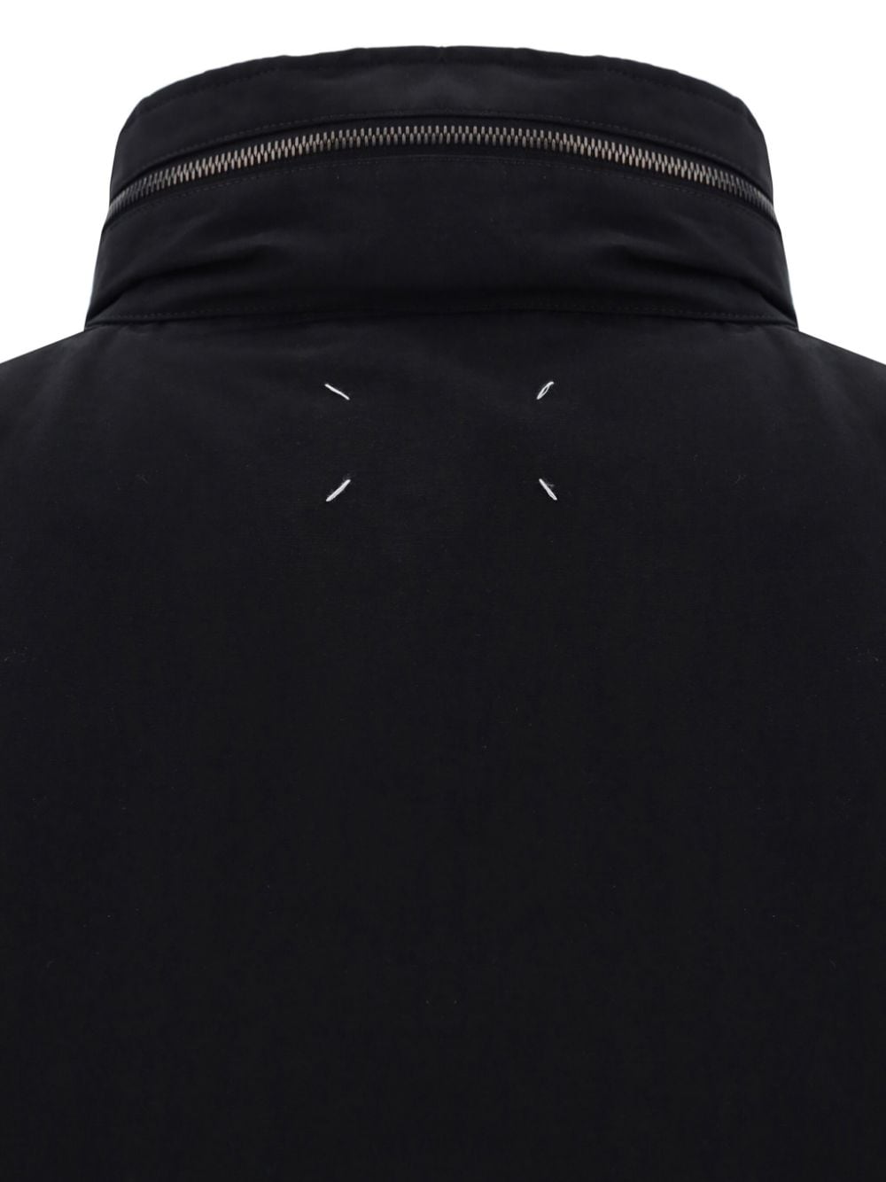 MAISON MARGIELA BLACK COTTON BLEND FRONT PRESS-STUD JACKET