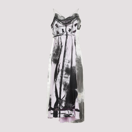 Váy Midi Lụa Màu Xám Quý Phái - SS24