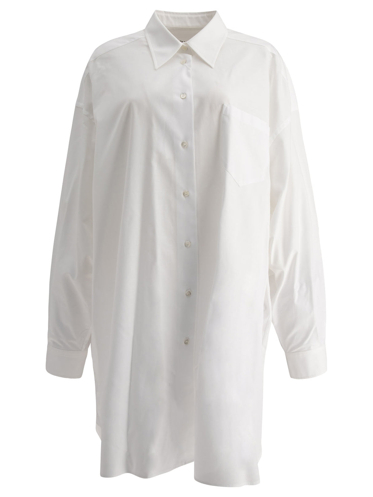 MAISON MARGIELA Elegant White Shirt Dress with Long Sleeves