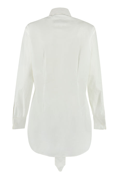 MAISON MARGIELA Asymmetric Hem Long Sleeve Cotton Shirt for Women