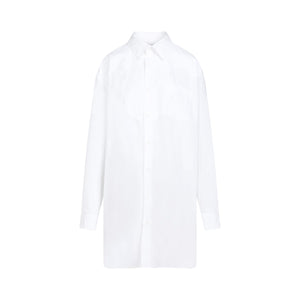 MAISON MARGIELA White Cotton Chemisier Dress for Women - SS24 Collection