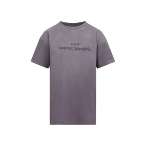 MAISON MARGIELA Reverse Logo Embroidered T-Shirt for Women in Grey for SS24