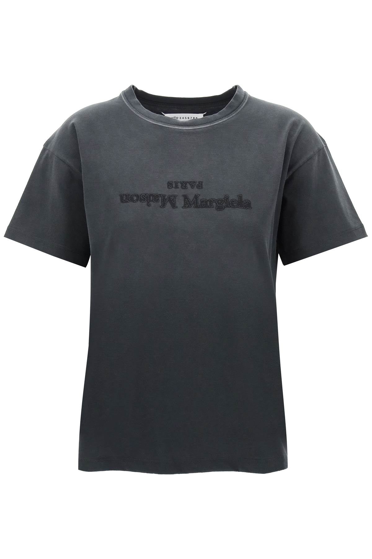 MAISON MARGIELA Reverse Logo Embroidered T-Shirt for Women in Grey for SS24