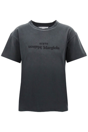 MAISON MARGIELA Reverse Logo Embroidered T-Shirt for Women in Grey for SS24