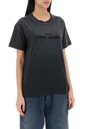 MAISON MARGIELA Reverse Logo Embroidered T-Shirt for Women in Grey for SS24