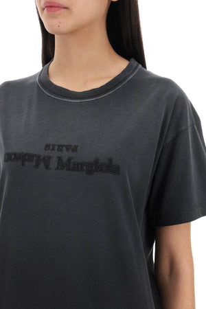 MAISON MARGIELA Reverse Logo Embroidered T-Shirt for Women in Grey for SS24