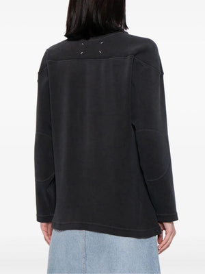 MAISON MARGIELA Embroidered Cotton Sweatshirt in Grey for Women - SS24 Collection