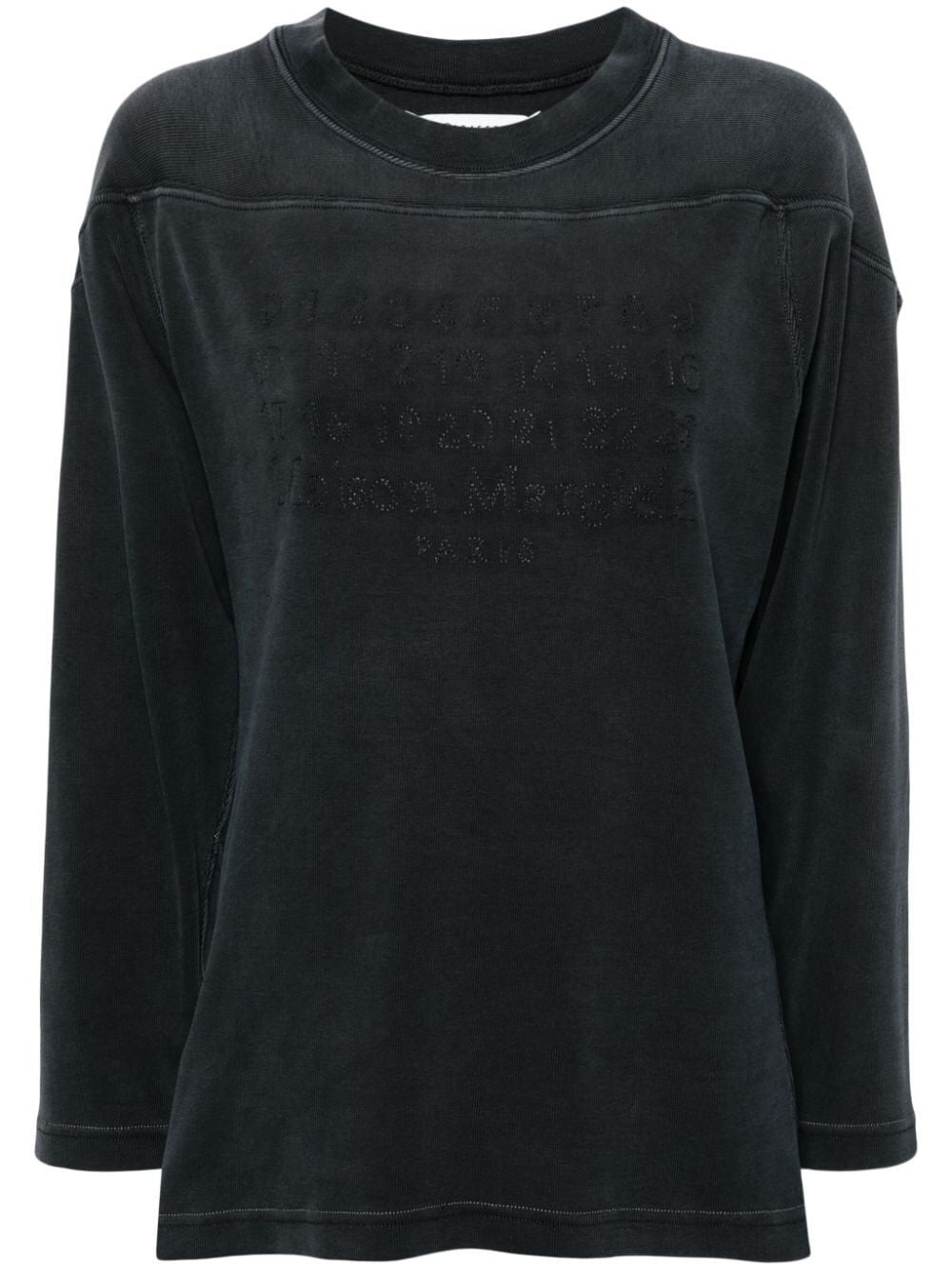 MAISON MARGIELA Embroidered Cotton Sweatshirt in Grey for Women - SS24 Collection