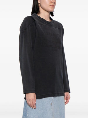 MAISON MARGIELA Numbers Embroidered Cotton Sweatshirt for Women - SS24