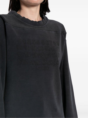 MAISON MARGIELA Numbers Embroidered Cotton Sweatshirt for Women - SS24