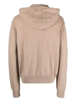 MAISON MARGIELA Women's Walnut Brown Cashmere Hoodie for SS24