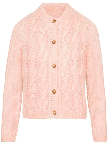 MAISON MARGIELA Chic Pink Knit Cardigan - Women's Fashion, Spring/Summer 2024