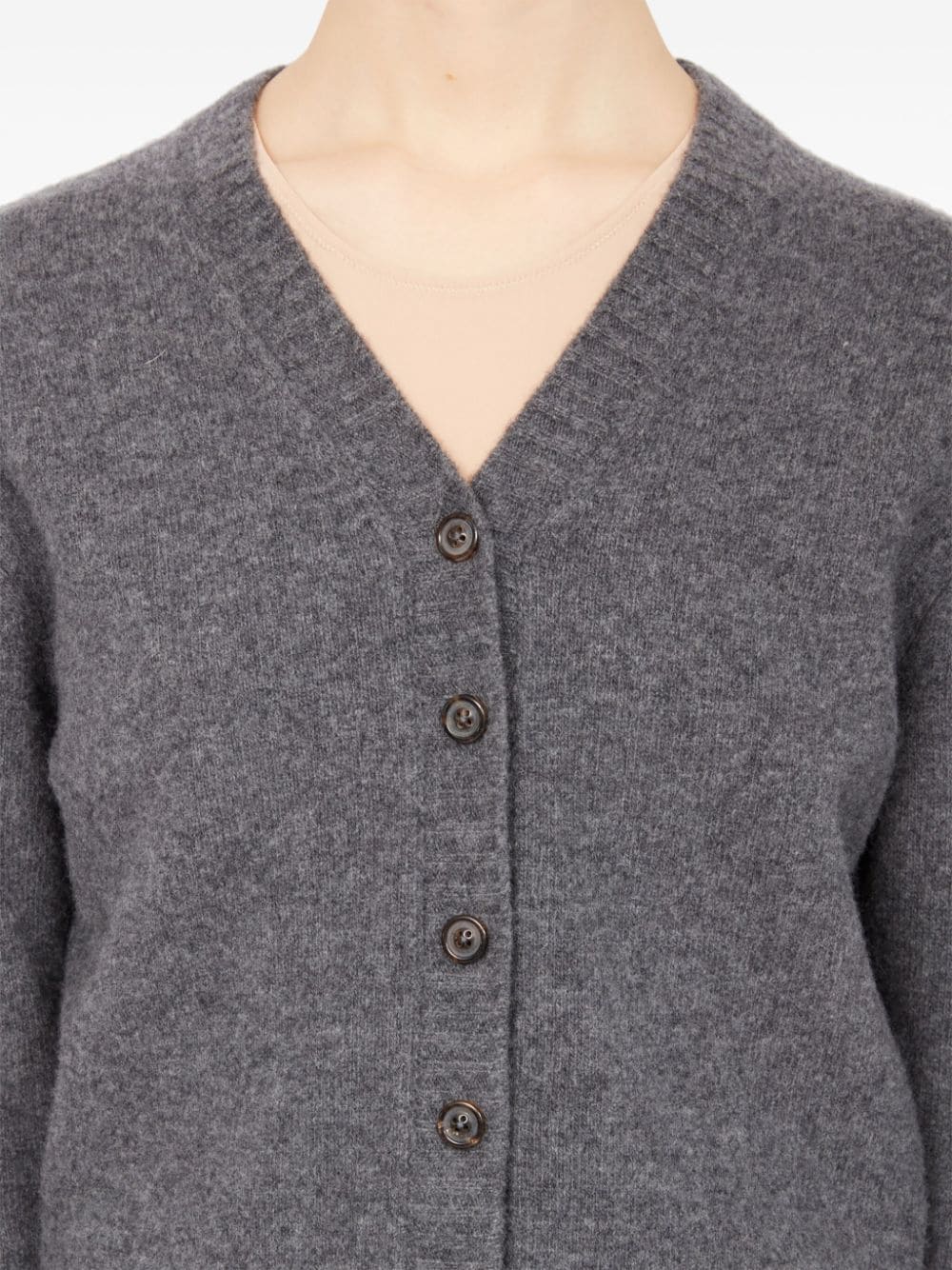 MAISON MARGIELA Elegant Grey Wool V-Neck Cardigan