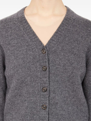 MAISON MARGIELA Elegant Grey Wool V-Neck Cardigan