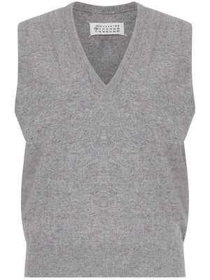 MAISON MARGIELA Sleeveless V-Neck Wool Cardigan for Women