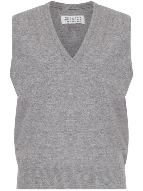 MAISON MARGIELA Sleeveless V-Neck Wool Cardigan for Women