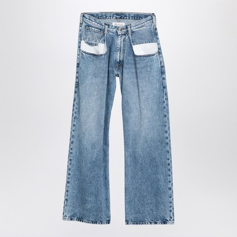 MAISON MARGIELA Stylish Women's Blue Denim Jeans with Unique Pockets