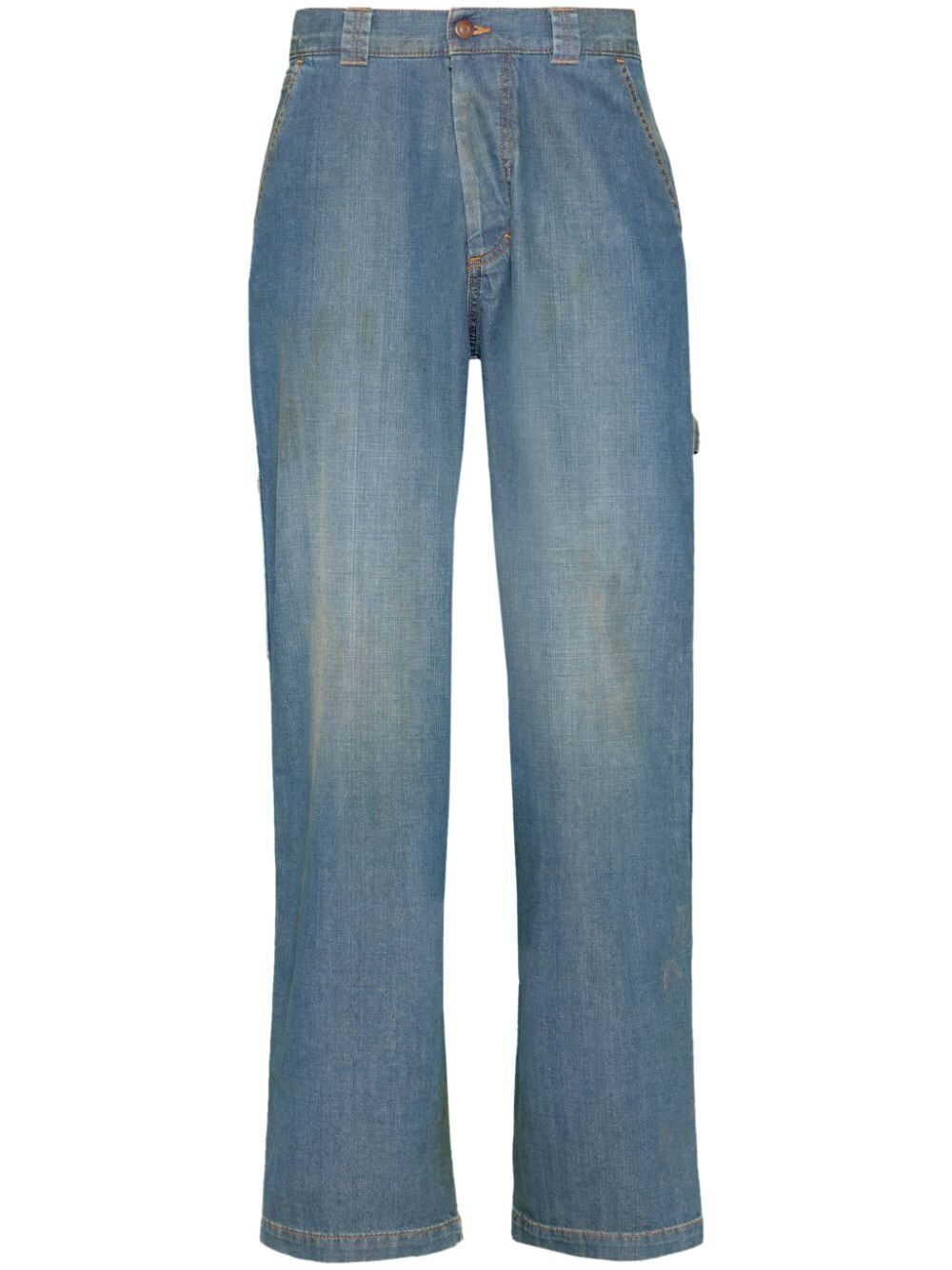 Quần Jeans Chân Rộng Nữ Màu Xanh Dương SS24 Collection