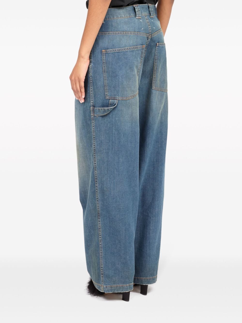 MAISON MARGIELA Light Blue Wide Leg Cotton Denim Jeans