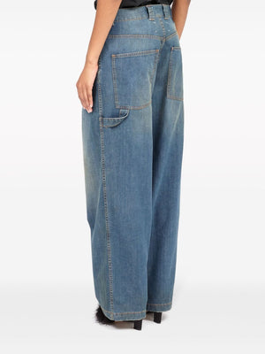 MAISON MARGIELA Light Blue Wide Leg Cotton Denim Jeans