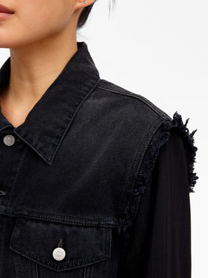 MM6 MAISON MARGIELA Black Denim Jackets for Women in 23FW Collection