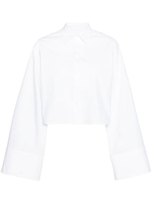 MM6 MAISON MARGIELA Cropped White Cotton Poplin Shirt