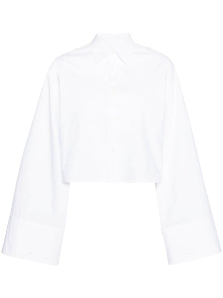 MM6 MAISON MARGIELA Cropped White Cotton Poplin Shirt