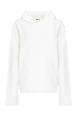 MM6 MAISON MARGIELA Cozy Ivory Knit Hoodie for Women - FW23 Collection
