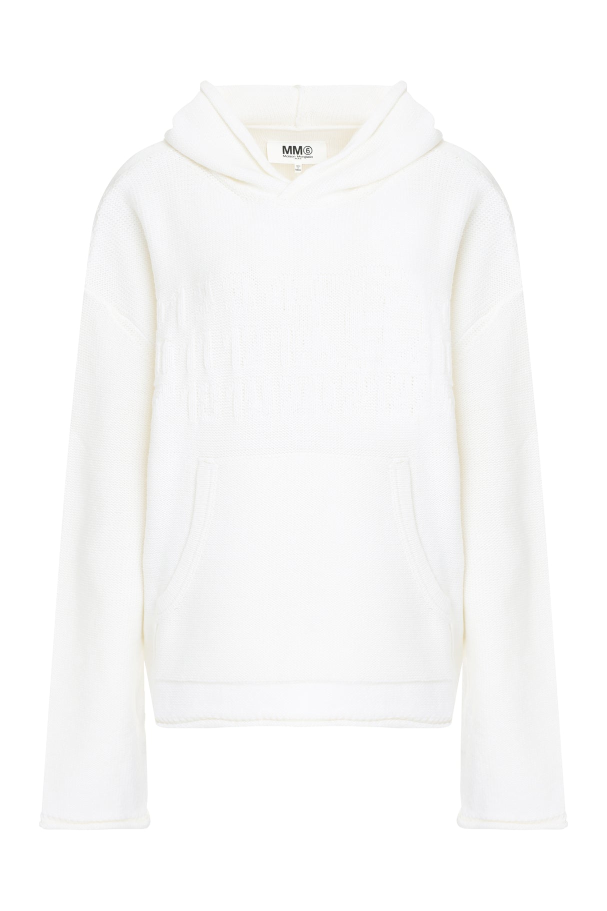 MM6 MAISON MARGIELA Cozy Ivory Knit Hoodie for Women - FW23 Collection