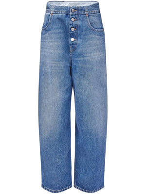 MM6 MAISON MARGIELA Wide-Leg Denim Jeans with Button Fly for Women