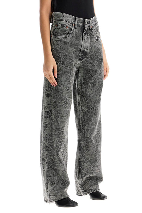 MM6 MAISON MARGIELA Wrinkled Effect Wide Leg Jeans - Size 26