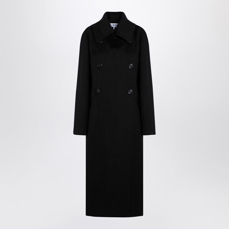 LOEWE Elegant Black Wool Double-Breasted Jacket for Women