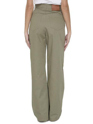 LOEWE High Waisted Blue Cotton Trousers for Women - SS24 Collection