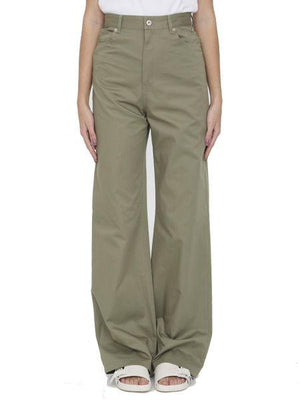 LOEWE High Waisted Blue Cotton Trousers for Women - SS24 Collection