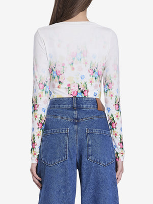 LOEWE Floral Print Long-Sleeved Modal Top - Slim Fit