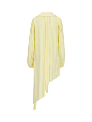 LOEWE Feminine and Chic Asymmetric Dress in Vanilla Viscose for Women