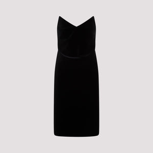 LOEWE Sleek Black Bustier Midi Dress for Women