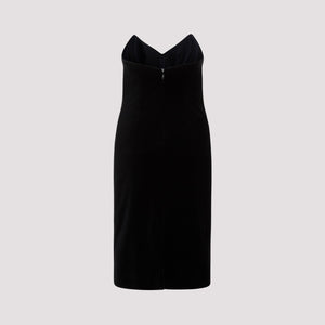 LOEWE Sleek Black Bustier Midi Dress for Women