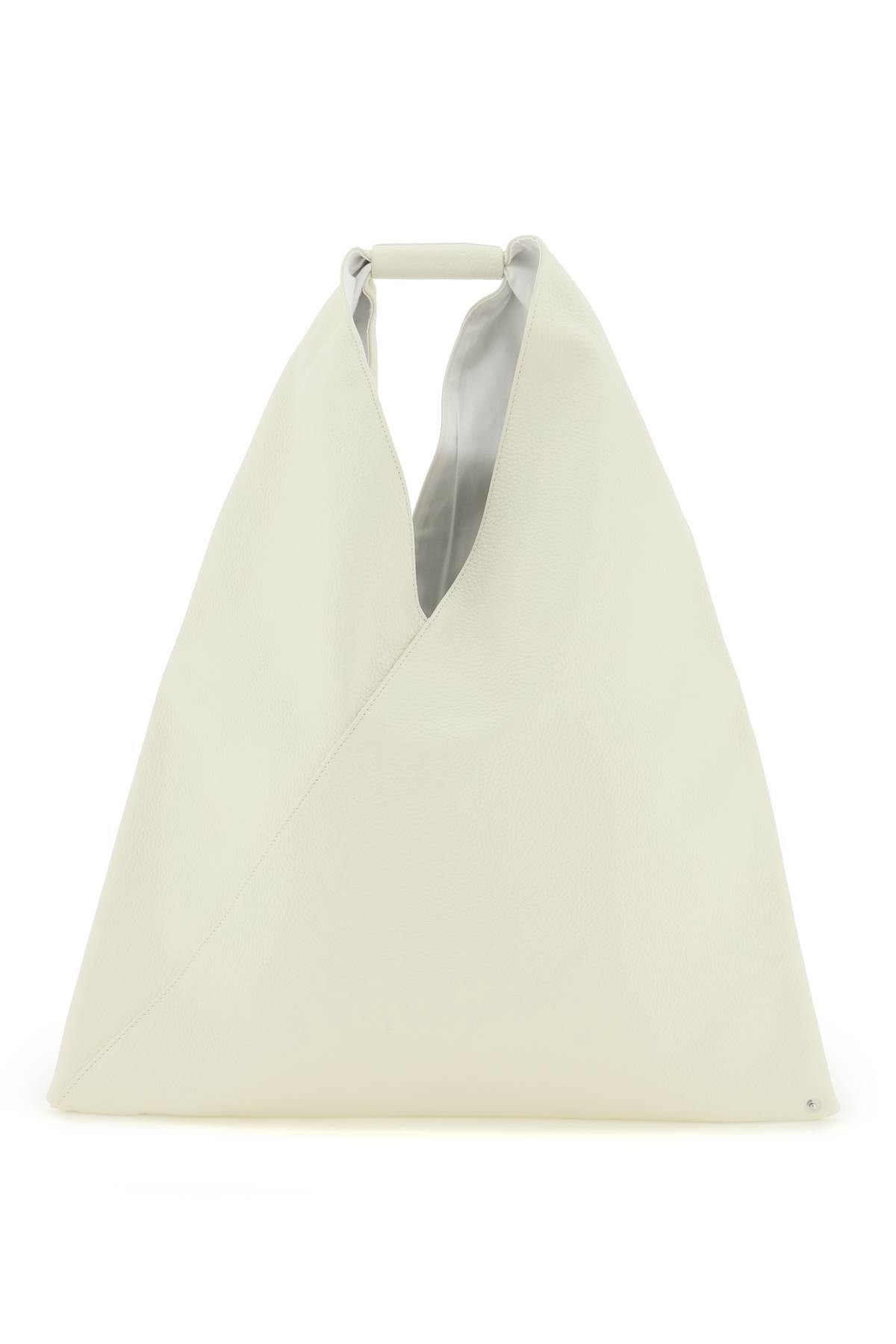 MM6 MAISON MARGIELA Contemporary White Leather Handbag with Unique Shape and Stylish Details for Women - SS24